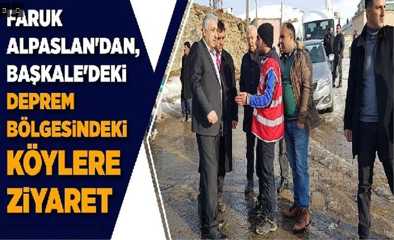 Başkan Alpaslan'dan, deprem bölgesindeki köylere ziyaret