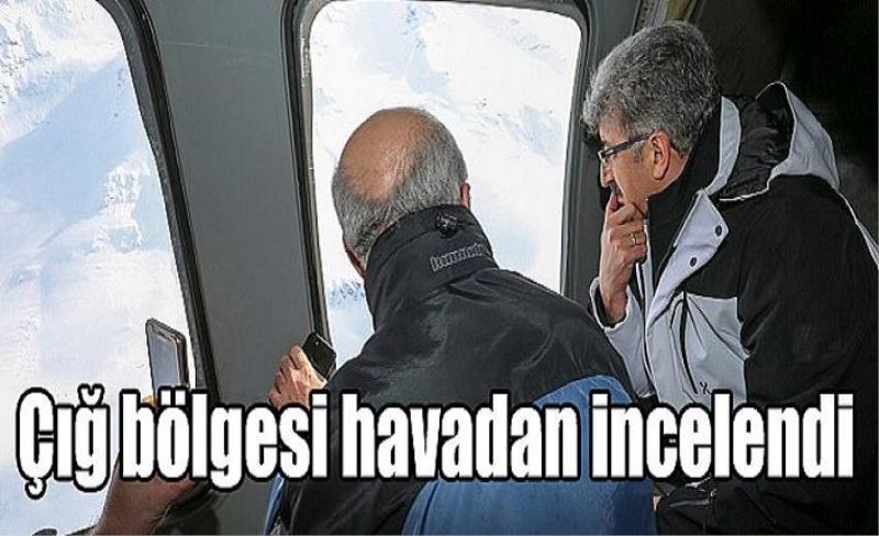 Çığ bölgesi, havadan incelendi VİDEO İZLE...