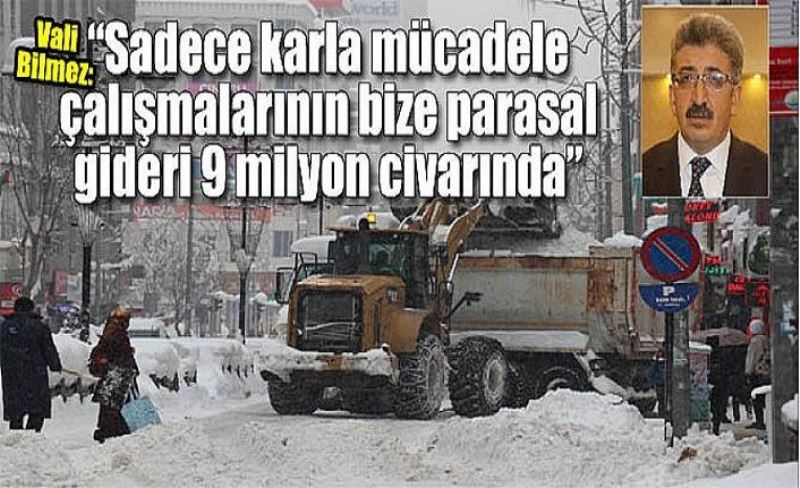 Vali Bilmez: “Sadece karla mücadele çalışmalarının bize parasal gideri 9 milyon civarında”