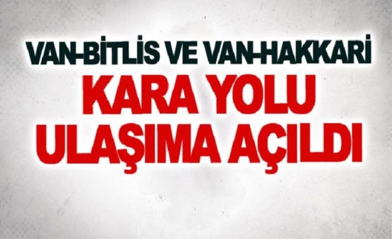 Van-Bitlis ve Van-Hakkari kara yolu ulaşıma açıldı