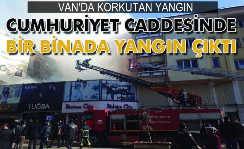 Van'da bina yangını