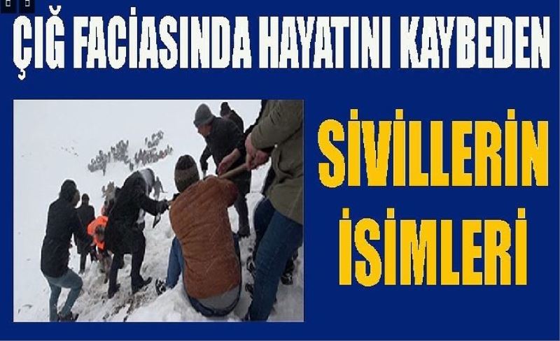 Van'daki çığ faciasında hayatını kaybeden siviller