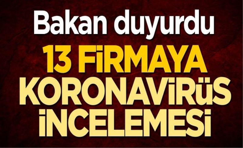 Bakan Ruhsar Pekcan duyurdu! 13 firmaya koronavirüs incelemesi