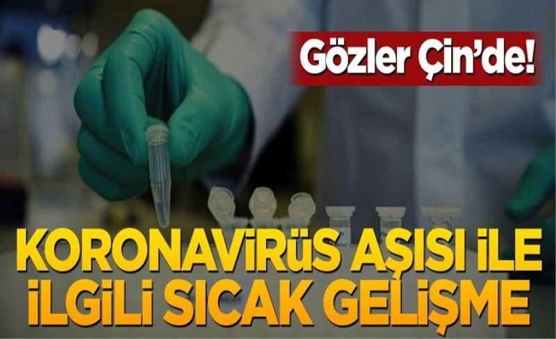 Gözler Çin'e çevrildi! Koronavirüs aşısı ile ilgili sıcak gelişme