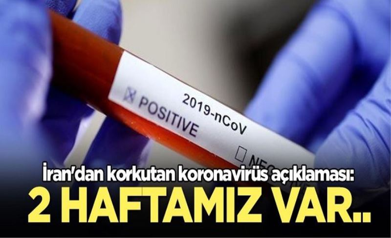 İran'dan korkutan koronavirüs açıklaması: 2 haftamız var..