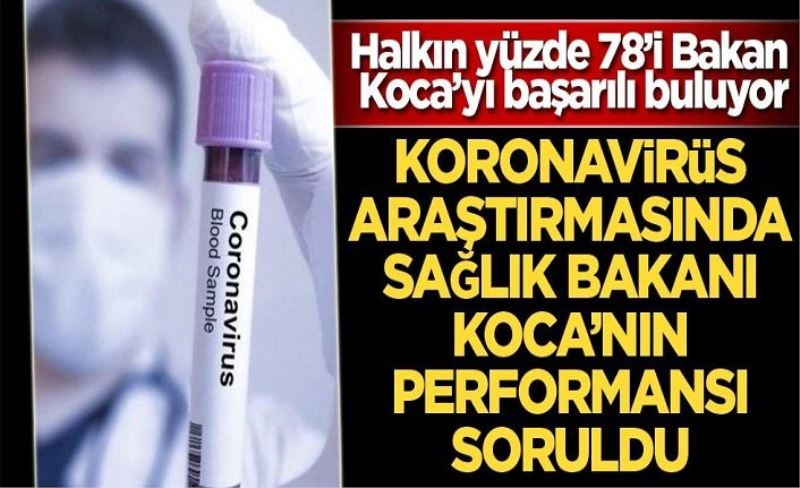 Koronavirüs araştırmasında Sağlık Bakanı Koca'nın performansı soruldu: Halkın yüzde 78’i Bakan Koca’yı başarılı buluyor