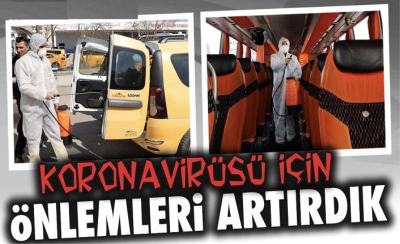 Van’da otobüs terminalinde dezenfekte çalışması…