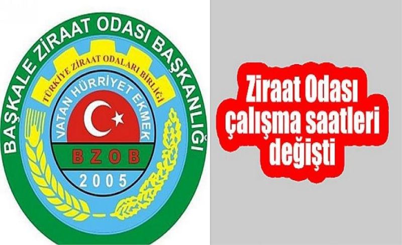 Ziraat Odası çalışma saatleri değişti