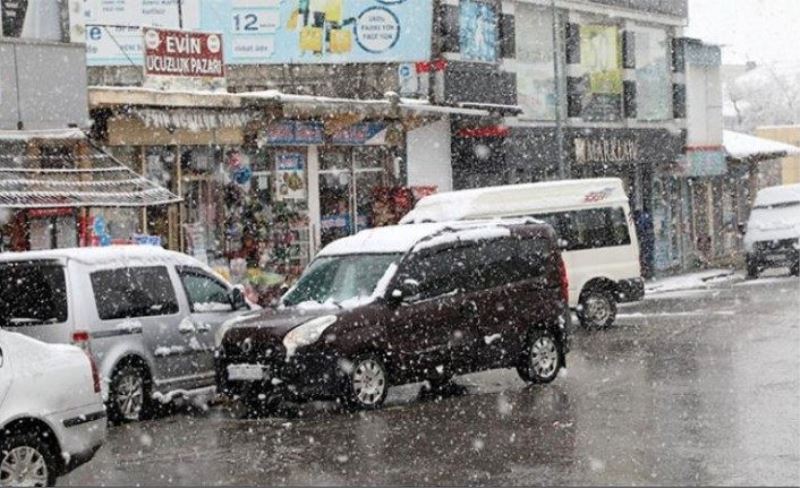 Başkale'de Nisan'da kar yağışı...