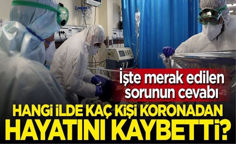 Hangi ilde kaç kişi koronavirüsünden hayatını kaybetti?