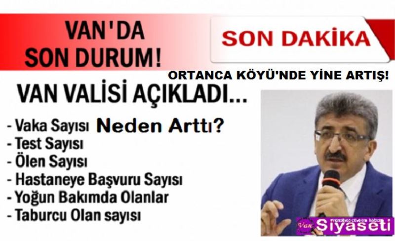 VALİ BİLMEZ VAN'DAKİ KORONA VİRÜS SON RAKAMLARI AÇIKLADI