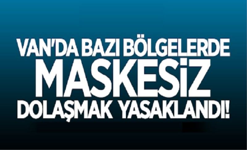 Van'da maskesiz dolaşmak yasaklandı