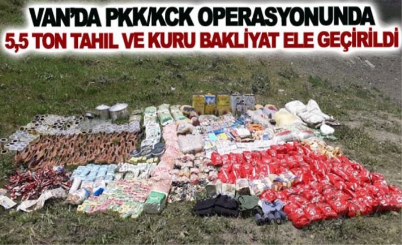 Van’da PKK/KCK operasyonunda 5,5 ton tahıl ve kuru bakliyat ele geçirildi