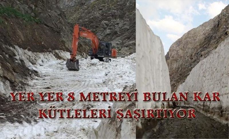 Bahçesaray Sündüz Yaylası'ndaki kar kütleleri kışı andırıyor