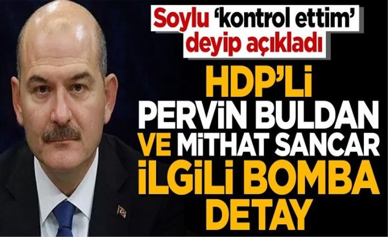 Soylu ‘kontrol ettim’ deyip açıkladı: O HDP’lilerle ilgili çarpıcı detay