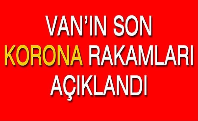 Van’ın son korona rakamları açıklandı