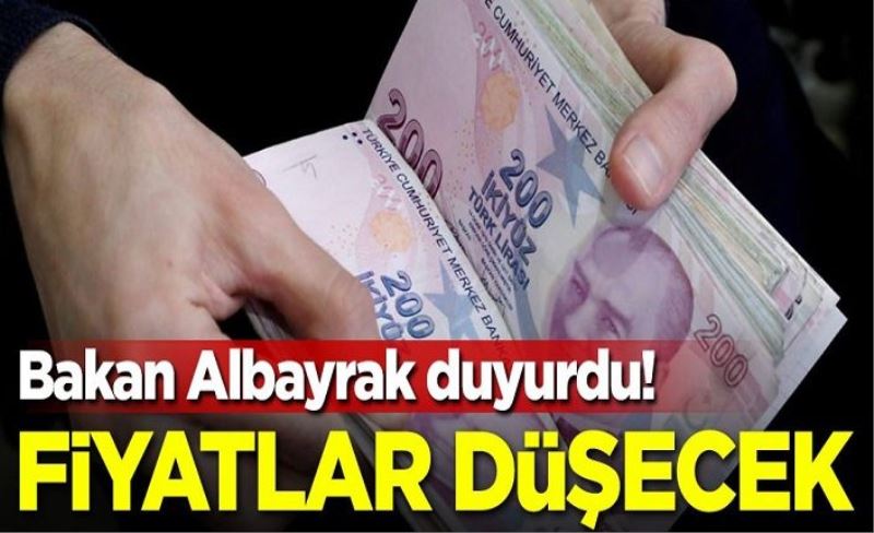 Bakan Albayrak duyurdu! Fiyatlar düşecek