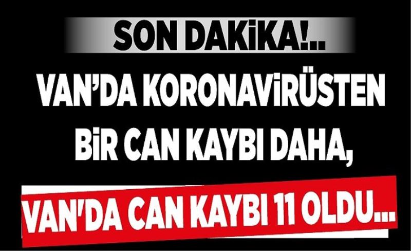 Son dakika!.. Van’da koronavirüsten bir can kaybı daha! Van'da can kaybı 11 oldu...