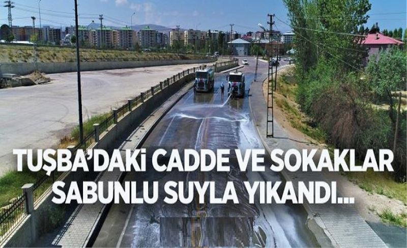 Tuşba’daki cadde ve sokaklar sabunlu su ile yıkandı