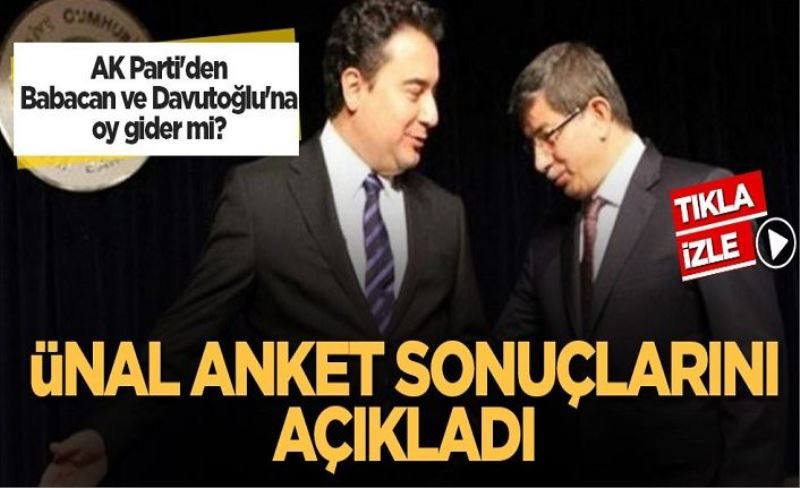 AK Parti'den Babacan ve Davutoğlu'na oy gider mi? Mahir Ünal anket sonuçlarını açıkladı