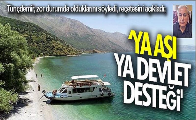 Tunçdemir, zor durumda olduklarını söyledi, reçetesini açıkladı; ‘Ya aşı ya devlet desteği'