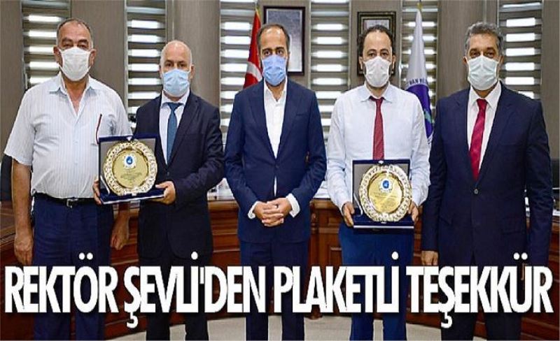 Rektör Şevli'den plaketli teşekkür