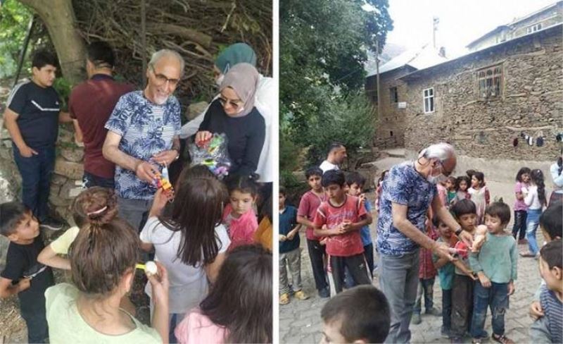 Vanlı Udi Turgay, Bahçesaray’daki çocukları sevindirdi