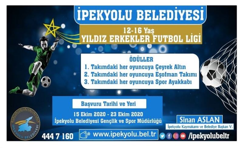 İpekyolu'nda, ödüllü yıldız erkekler futbol ligi...