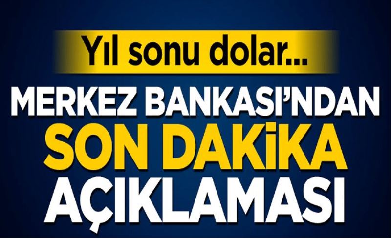 Merkez Bankası'ndan son dakika açıklaması