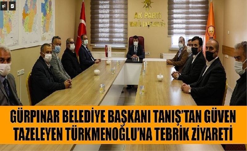 Gürpınar Belediye Başkanı Tanış’tan güven tazeleyen Türkmenoğlu’na tebrik ziyaret