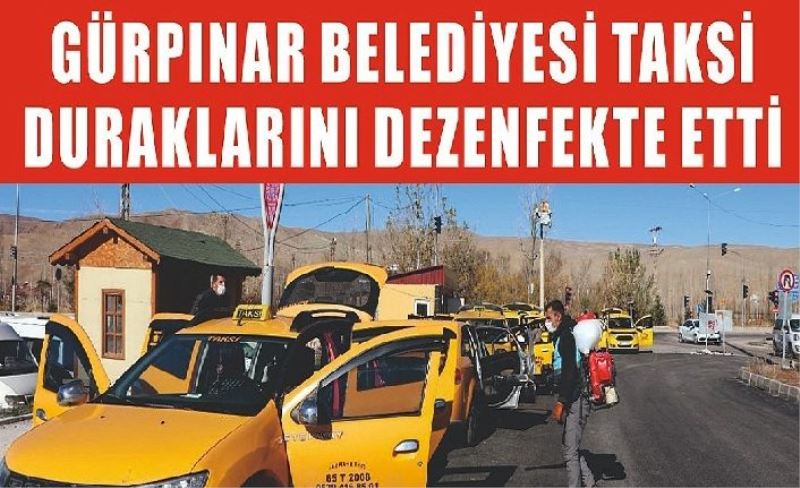 Gürpınar Belediyesi taksi duraklarını dezenfekte etti