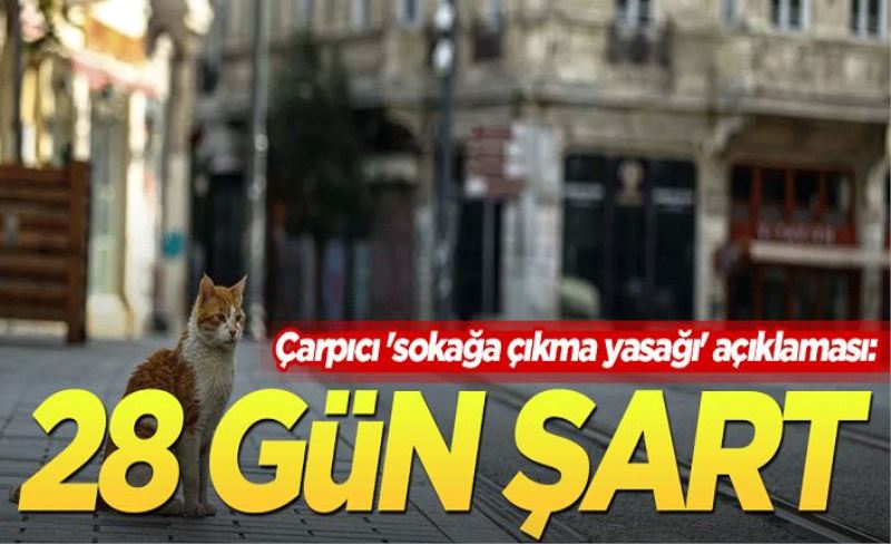 Çarpıcı 'sokağa çıkma yasağı' açıklaması: 28 gün şart