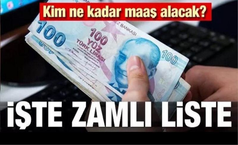 Kim ne kadar maaş alacak? İşte tablo