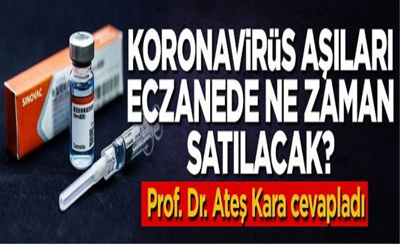 Koronavirüs aşıları eczanede ne zaman satılacak? Prof. Dr. Ateş Kara cevapladı