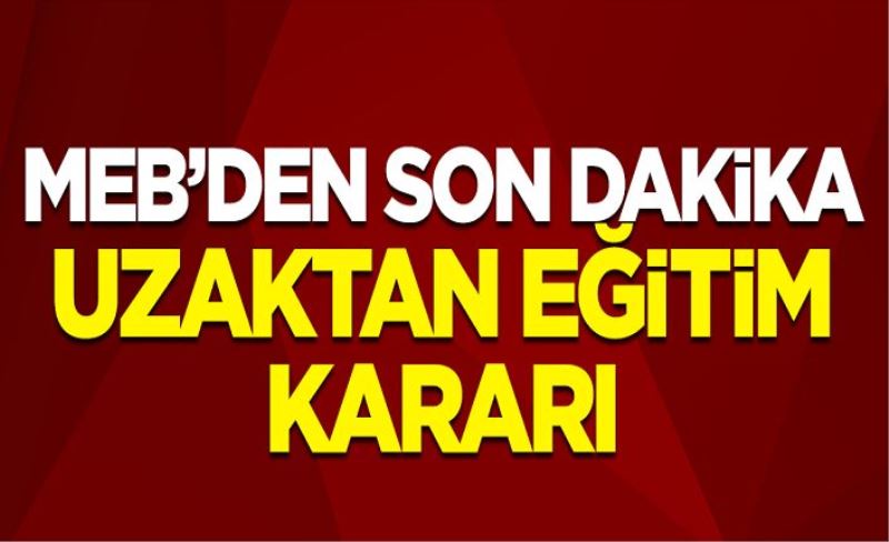 MEB'den son dakika uzaktan eğitim kararı