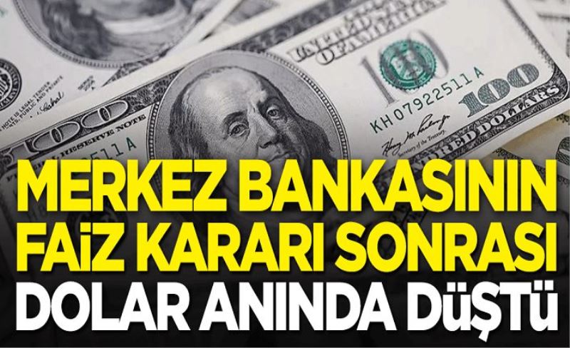 Merkez Bankası'nın faiz kararı sonrası dolar anında düştü