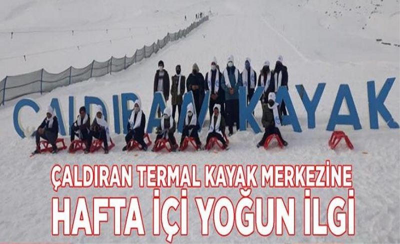 Çaldıran termal kayak merkezine hafta içi yoğun ilgi