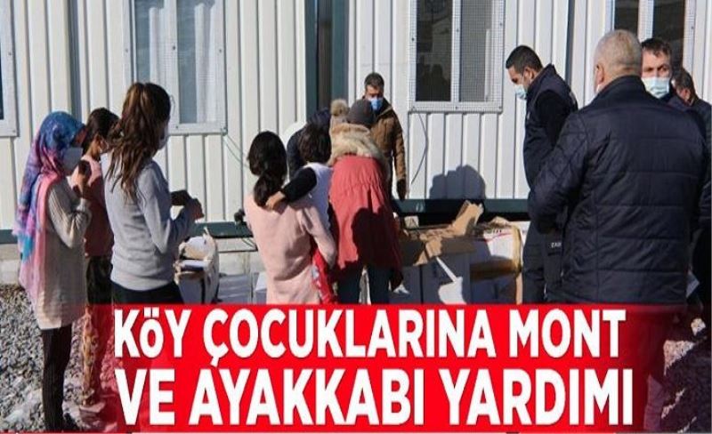 Köy çocuklarına mont ve ayakkabı yardımı