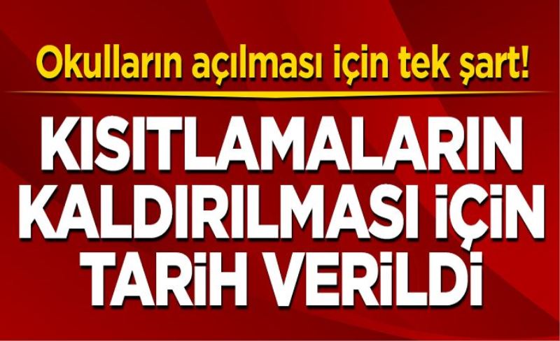 Okulların açılması için tek şart! Kısıtlamaların kaldırılması için tarih verildi