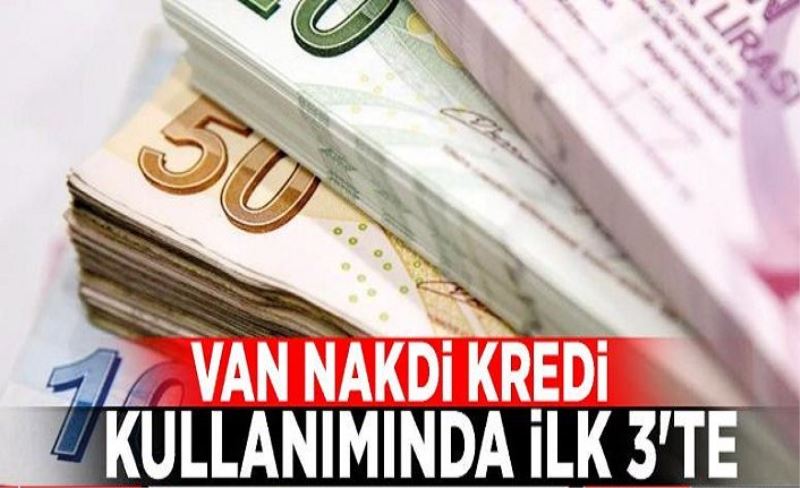 Van nakdi kredi kullanımında ilk 3'te