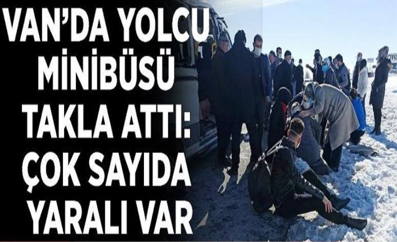 Yolcu minibüsü takla attı: 8 yaralı