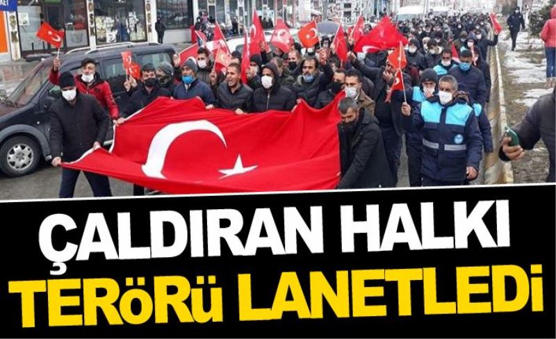 Çaldıran halkı terörü lanetledi