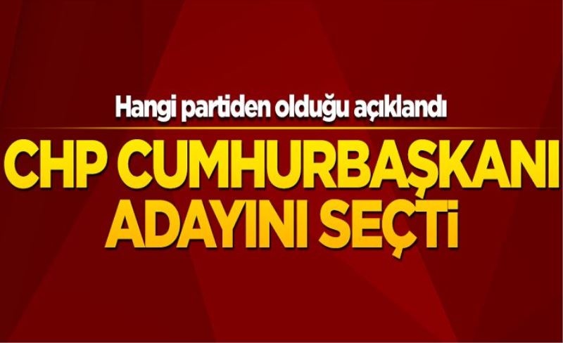 CHP cumhurbaşkanı adayını seçti! Hangi partiden olduğu açıklandı