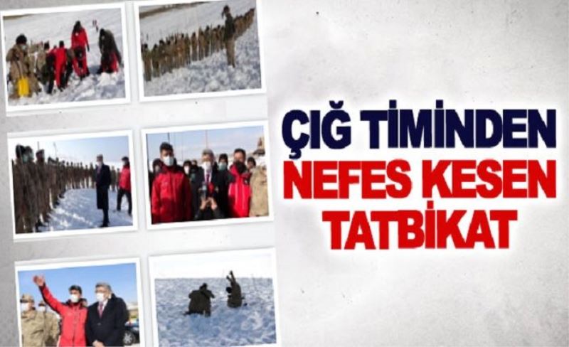 Çığ timinden nefes kesen tatbikat