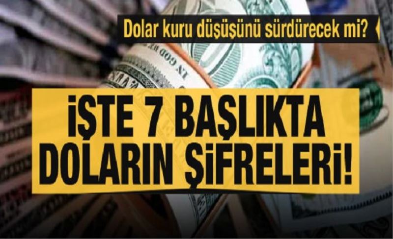 Dolar kuru düşüşünü sürdürecek mi? İşte 7 başlıkta doların şifreleri!