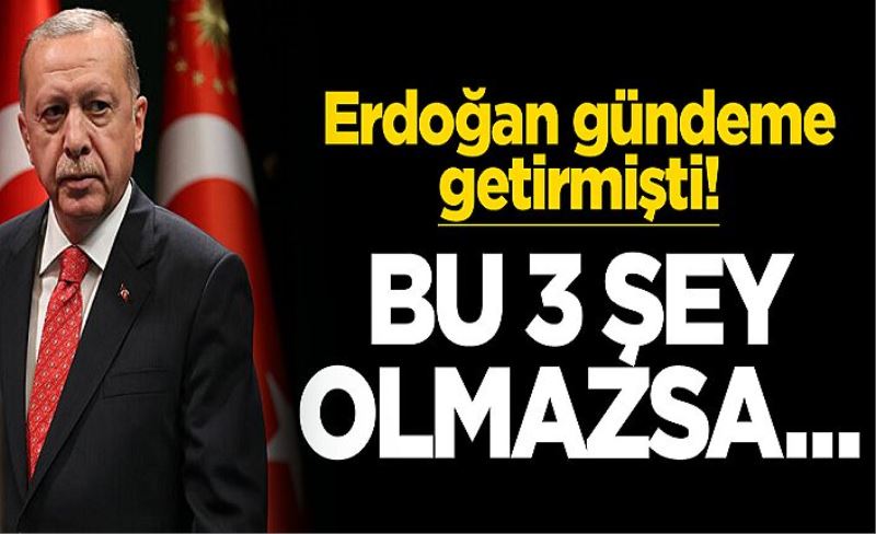 Erdoğan gündeme getirmişti! Bu 3 madde olmazsa olmaz