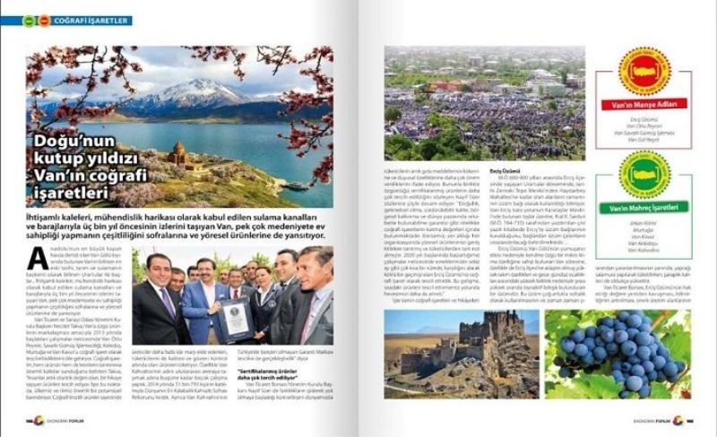 Van TSO’nun coğrafi işaretli ürünleri “Ekonomik Forum Dergisi”nde