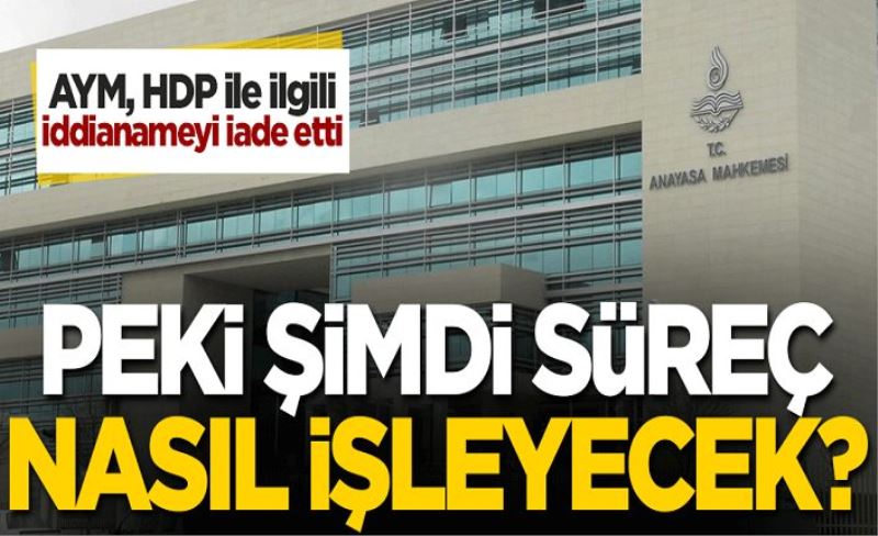 AYM, HDP ile ilgili iddianameyi iade etti! Peki şimdi süreç nasıl işleyecek?