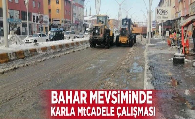 Bahar mevsiminde karla mücadele çalışması