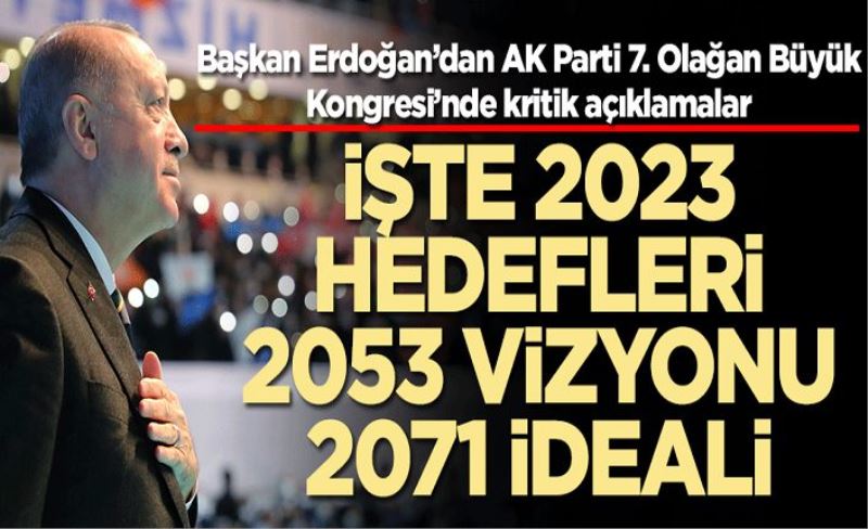 Başkan Erdoğan’dan AK Parti 7. Olağan Büyük Kongresi’nde kritik açıklamalar